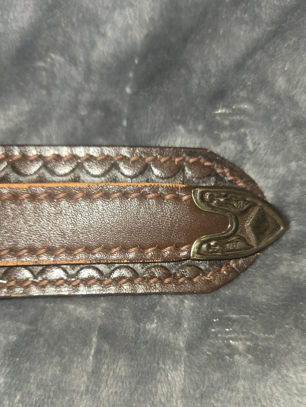 Vintage Western Leather Belt-Size 39